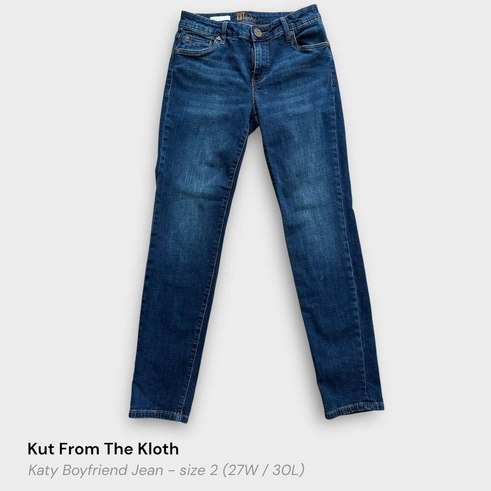 Katy Dark Washed Boyfriend Strait Leg Jeans